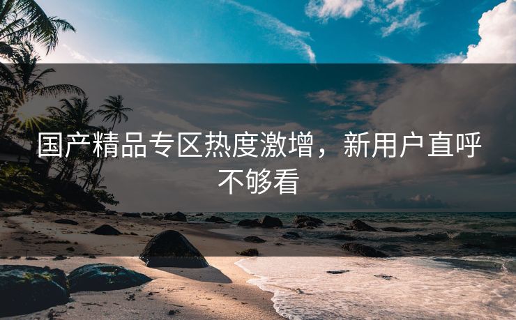 国产精品专区热度激增，新用户直呼不够看